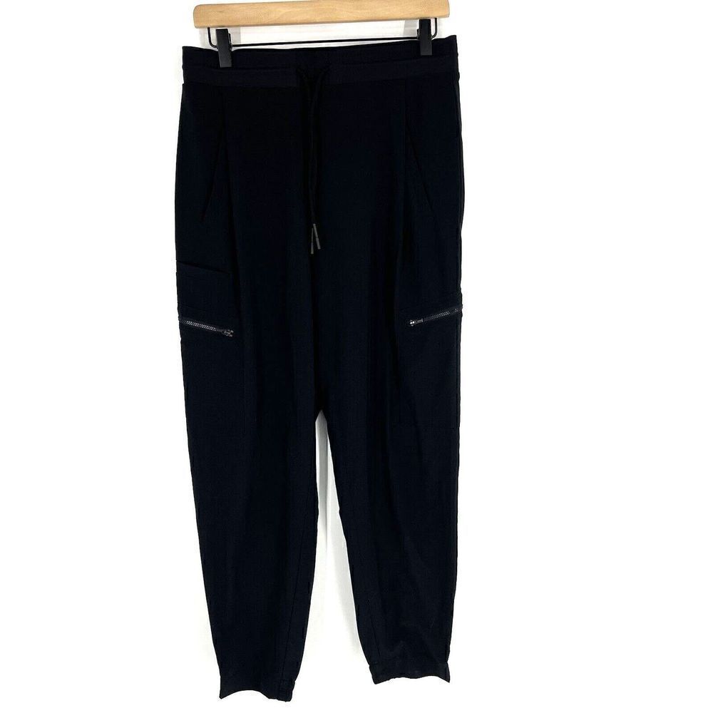Athleta Pants Size 6 Womens Black Go Far Travel Stretch Zip Cargo Skinny Pull On